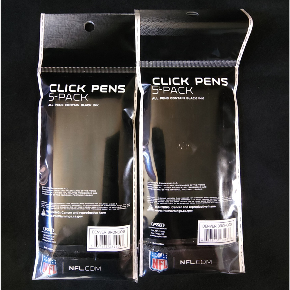 New Football Team Denver Broncos NFL Licensed Lot 10 Pack Black Ink Click Pens - Picture 4 of 4